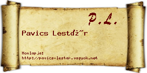 Pavics Lestár névjegykártya